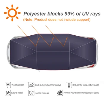 Tampa do carro para proteger do Sol Capa Carro Proteção de Guarda-chuva Oxford Tecido Resistente UV Dobrável Carro Barraca de Teto Anti-UV Proteção