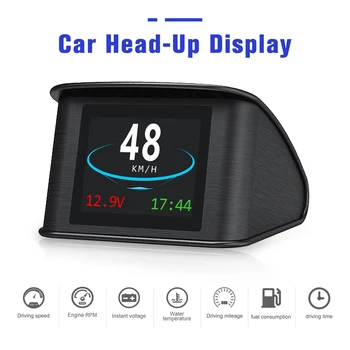 HUD OBD2 do Carro Medidores Computador de bordo, Head Up Display Alarme da velocidade Excessiva Auto Velocímetro Consumo de Combustível de Advertência de Temperatura