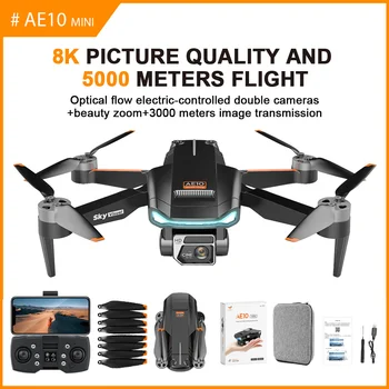 AE10 Drones 8K GPS 90° de Câmera Ajustável Motor sem Escova Dobrável MINI Drone Com VR Fotografia Aérea Quadcopter Helicóptero RC