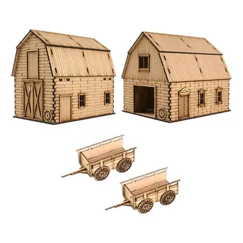 1/72 Artesanais em Miniatura Casa de DIY 3D Puzzles Paisagem Unassembly Celeiro de Modelo para as Micro Paisagem Layout do Modelo de Arquitetura de