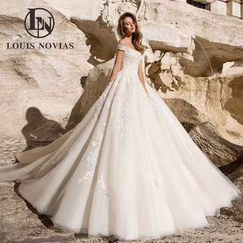 LOUIS NOVIAS Off Ombro do Vestido de Casamento De 2023 Elegante Strapless Beading Vestido de baile Vestido de Noiva Bordado Lace Vestidos De Noiva