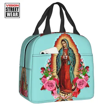 2023 Nova Virgem Maria De Guadalupe Térmico Isolado De Sacos De Almoço México Santo Católico Resuable Almoço Tote Multifunções Caixa De Alimentos