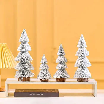 2023 Mini Enfeite de Árvore de Natal Artificial Pequeno Pinheiro de Sisal da Paisagem de Neve para casa de festa Adorno atacado