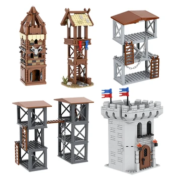 Criativo Série Militar de Guerra Posto Sentinela da Torre Medieval Modelo de MOC Construção em alvenaria de Bloco de Montagem de Brinquedos Para Crianças, Adultos Presente