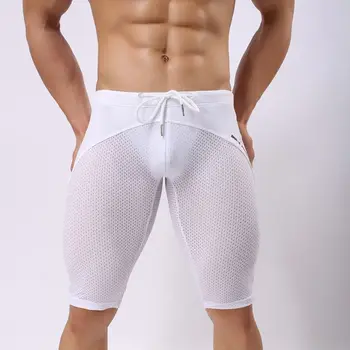 De roupa íntima para homens Shaping Calças de Desporto Slim Fit Calças de Fitness Esportes de Meio Calças de Ciclismo Calças Capris