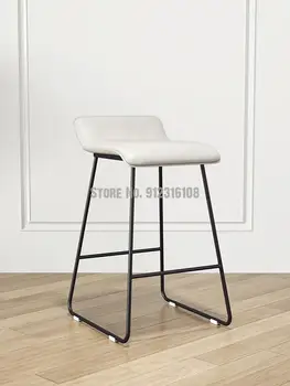 Nordic barra de cadeira moderna simples pé alto fezes domésticos barra de cadeira de tamborete de barra de ferro de frente para trás cadeira de escritório cadeira de bar