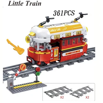 361pcs férrea Blocos de Construção de Trem da Cidade Figuras Tijolos de Brinquedos Educativos para Crianças