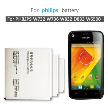 AB2400AWMC Bateria de Telefone Celular PHILIPS Xenium W732 W736 W832 D833 W6500 2400mAh
