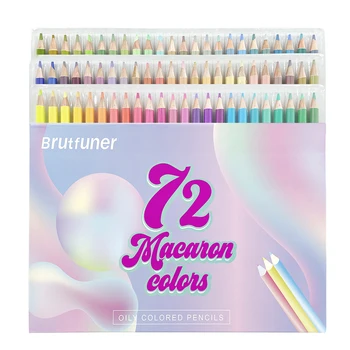 Brutfuner Macaron Cores 72Pcs Lápis de cor Suave Desenho a Pastel Conjunto de Lápis de Esboço a Lápis do Kit Para a Escola para Colorir materiais de Arte