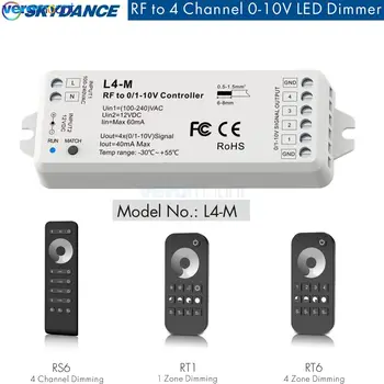 Skydance L4-M 0-10V LED Dimmer 2.4 G sem Fio RF Toque de Controle Remoto de 4 Canais de Saída do Sinal de Dímero de LED de Cor Única Tiras