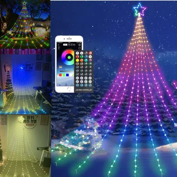 RGB Inteligente Natal Luz Seqüência de APP de Controle Remoto USB DIODO emissor de Luz da Árvore para o Exterior do Quarto Natal Natal Festa de Casamento Decoração