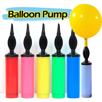 Mini Plástico Manual Bomba de Balão para a Folha de Balões de Látex Ar Inflador Bomba de Mão Portátil de Natal Festa de Aniversário Acessórios